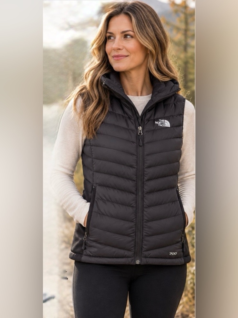 The North Face 700 Fill Goose Down Black Puffer Vest Women’s Medium